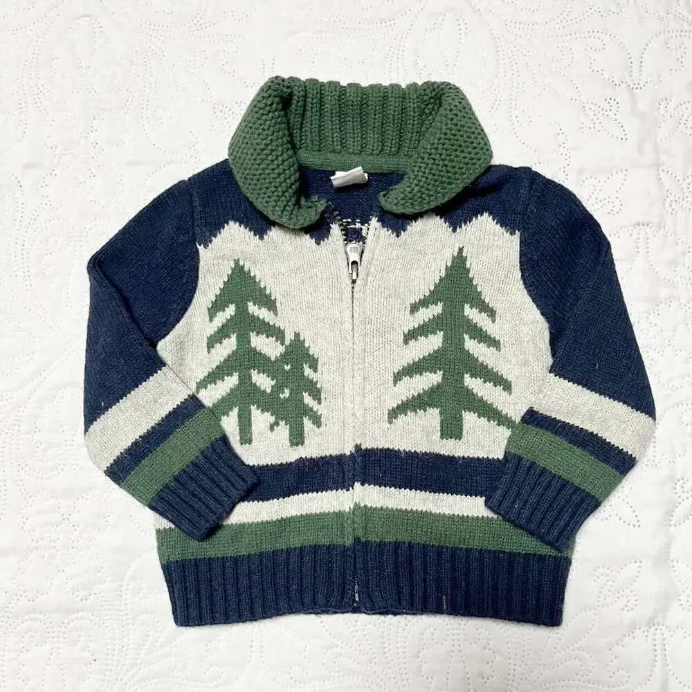 Gap Shawl Collar Graphic Cardigan Size 12-18m